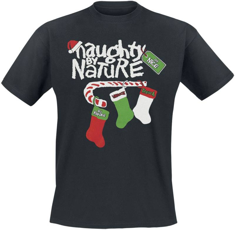 Naughty by Nature Candy Cane Logo T-Shirt schwarz in L von Naughty by Nature
