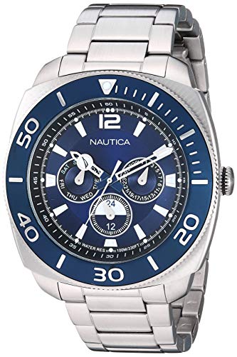 Nautica Bal Harbour Herren-Armbanduhr 44mm Armband Edelstahl Quarz NAPBHS904 von Nautica