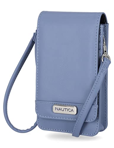 Nautica Catalina Damen-Geldbörse, veganes Leder, RFID-Umhängetasche, Handy-Geldbörse, marineblau, Zeitgenössisch von Nautica