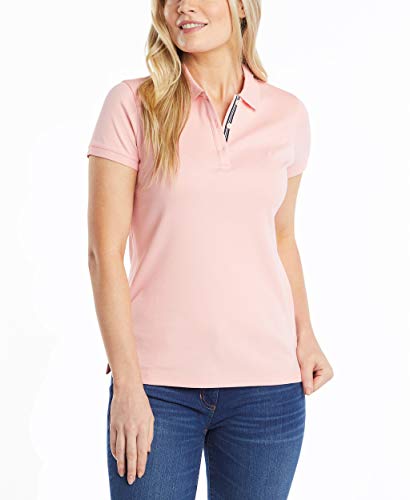 Nautica Damen 3-Button Short Sleeve Breathable 100% Cotton Polo Shirt Poloshirt, Aloha Pink, XX-Large von Nautica