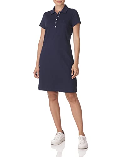 Nautica Damen Easy Classic Polokleid mit kurzen Ärmeln, Stretch-Baumwolle Lässiges Kleid, Marineblau, XX-Large von Nautica