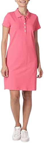 Nautica Damen Easy Classic Polokleid mit kurzen Ärmeln, Stretch-Baumwolle Lässiges Kleid, Rouge Pink, XX-Large von Nautica