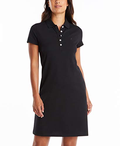 Nautica Damen Easy Classic polojurk met korte mouwen, stretchkatoen L ssiges Kleid, True Black, S EU von Nautica