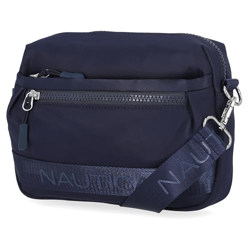 Nautica Damen Nylon-sitzsack, Crossbody-Tasche mit Verstellbarem Schultergurt Umhängetasche, Indigo 2 von Nautica