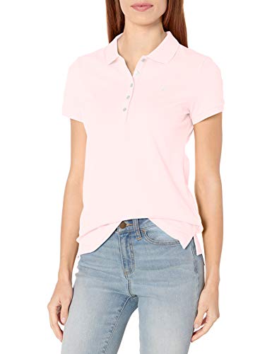 Nautica Damen Poloshirt mit 5 Knöpfen, kurzärmelig, atmungsaktiv, 100% Baumwolle Polohemd, Pink-Cradle Pink, XX-Large von Nautica