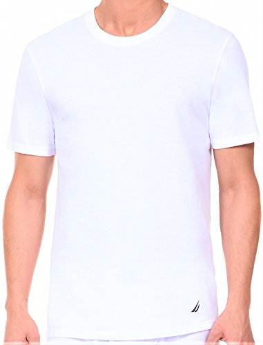 Nautica Herren 3-Pack Cotton Crew Neck T-Shirt Unterwäsche, Farbe: Weiß, Mittel von Nautica