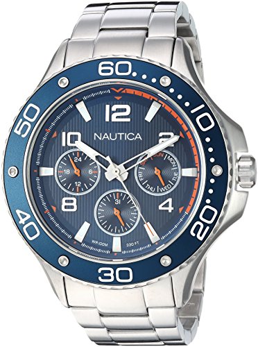 Nautica Herren Analog Quarz Uhr mit Edelstahl Armband NAPP25006 von Nautica