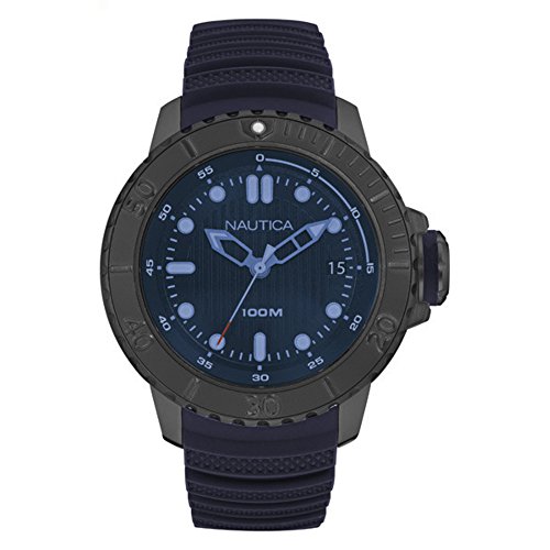Nautica Herren Analog Quarz Uhr mit Silikon Armband 6.56086E+11 von Nautica