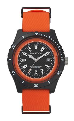 Nautica Herren Analog Quarz Uhr mit Silikon Armband NAPSRF003 von Nautica