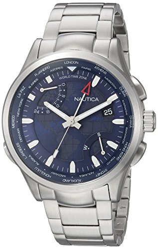 Nautica Herren Analogueico Quarz Uhr mit Edelstahl Armband NAPSHG003 Nautica Herren Analogueico Quarz Uhr mit Edelstahl Armband NAPSHG003 von Nautica