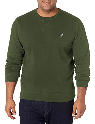 Nautica Herren Basic Crew Neck Fleece Sweatshirt, Kiefernwald, Large von Nautica