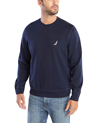 Nautica Herren Basic Crew Neck Fleece Sweatshirt, Navy, Medium von Nautica