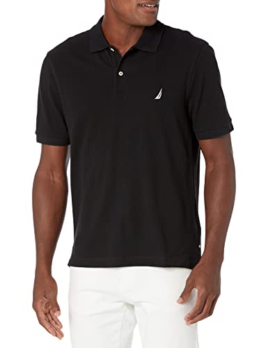 Nautica Herren Classic Fit Deck Polo, True Black, Groß von Nautica