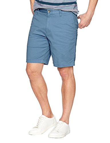 Nautica Herren Classic Fit Flat Front Stretch Solid Chino Deck Legere Shorts, Blau(Tide Blue), 36W von Nautica