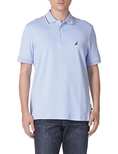 Nautica Herren Classic Fit Short Sleeve Dual Tipped Collar Polo Shirt Poloshirt, Noon Blue (Mondblau), 3X-Groß von Nautica