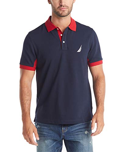 Nautica Herren Classic Fit Short Sleeve Performance Pique Polo Shirt Poloshirt, Navy, XX-Large von Nautica