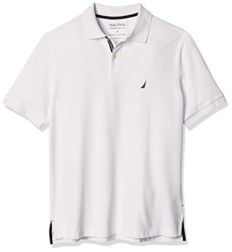 Nautica Herren Classic Fit Short Sleeve Solid Performance Deck Polo Shirt Polohemd, Bright White, Large Hoch von Nautica