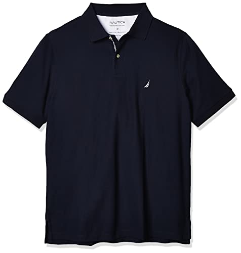 Nautica Herren Classic Fit Short Sleeve Solid Performance Deck Polo Shirt Polohemd, Navy, XX-Large Hoch von Nautica