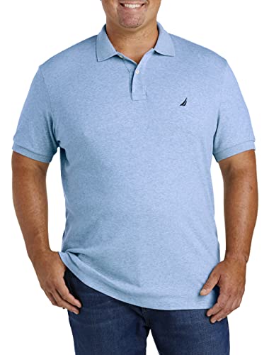 Nautica Herren Kurzärmeliges Poloshirt aus weicher Baumwolle mit klassischer Passform Polohemd, Deep Anchor meliert, 6X von Nautica