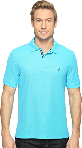 Nautica Herren Classic Short Sleeve Solid Polo Shirt Poloshirt, Calypso Blau, Mittel von Nautica