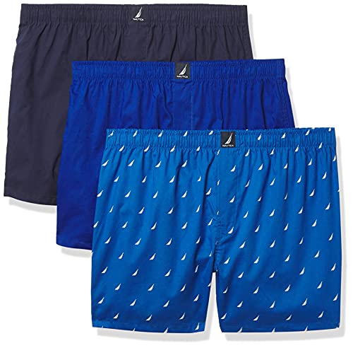 Nautica Herren Cotton Woven 3 Pack Boxer Boxershorts, Peacoat/Ocean Lapis/Segel Sea Cobalt, X-Large Nautica Herren Cotton Woven 3 Pack Boxer Boxershorts, Peacoat/Ocean Lapis/Segel Sea Cobalt, X-Large von Nautica