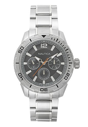 Nautica Herren Datum klassisch Quarz Uhr mit Edelstahl Armband NAPSTL004 von Nautica