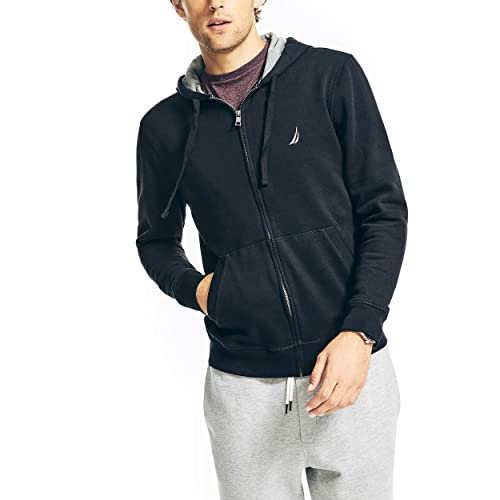 Nautica Herren Hoodie mit durchgehendem Reißverschluss, True Black, XX-Large von Nautica