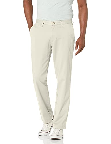 Nautica Herren Klassische Passform, Flache Vorderseite, Stretch, solide Chino Deck Lässige Business-Hose, Stein, 32 W / 32 L von Nautica