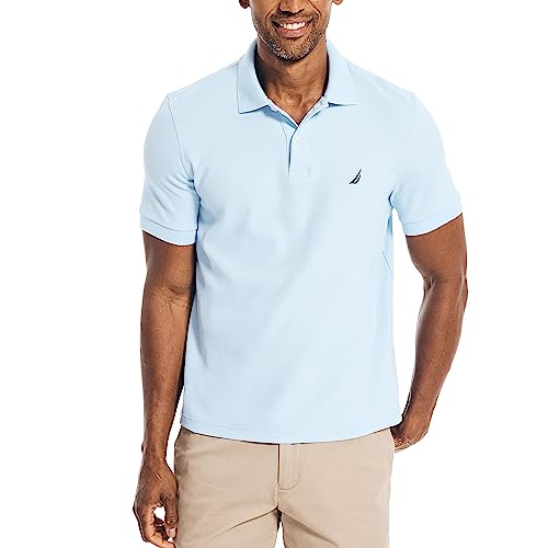 Nautica Herren Klassisches kurzärmeliges Polo-T-Shirt Poloshirt, Noon Blue (Mondblau), Mittel von Nautica