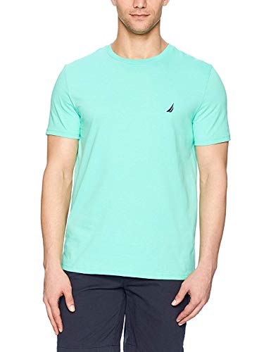 Nautica Herren Kurzärmeliges Rundhalsausschnitt T-Shirt, Mint Spring Solid, Klein von Nautica