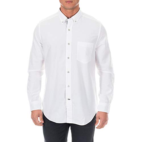 Nautica Herren Langarm Button Down Solid Oxford Shirt - Weiß - Mittel von Nautica