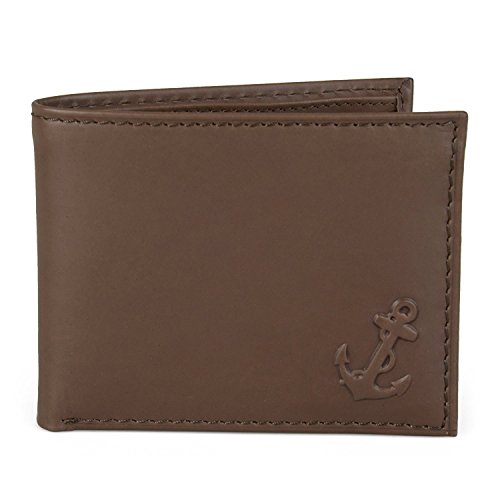 Nautica Herren-Leder-Anchor PassFall Billfold Brieftasche, Braun von Nautica