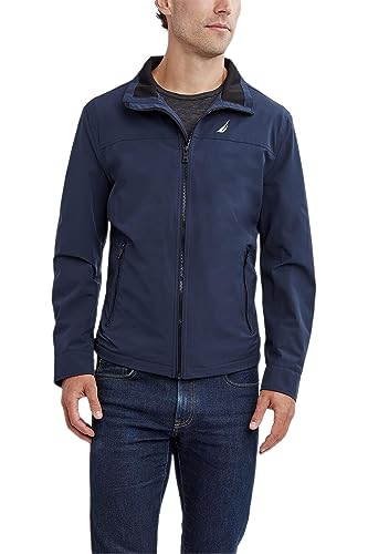 Nautica Herren Leichte, Stretch, Athletic Outdoor Full Zip Bomber Golf Windbreaker Jacke, Navy, XX-Large von Nautica