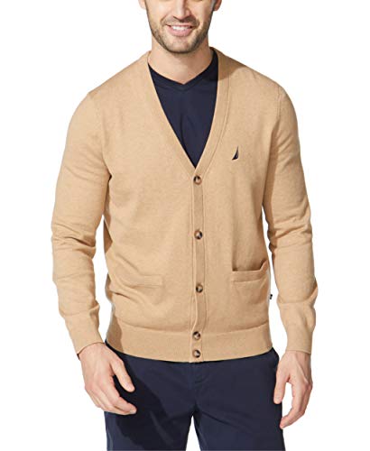 Nautica Herren Men's Navtech Knit Cardigan Cardiganpullover, Coastal Camel Heather, X-Groß von Nautica