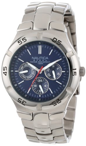 Nautica Herren N10061 Edelstahl Runde Multifunktionsuhr von Nautica