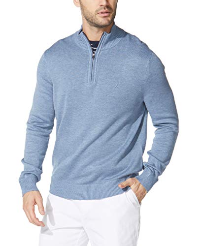 Nautica Herren Quarter Zip Pullover, Deep Anchor meliert, 3X-Groß von Nautica