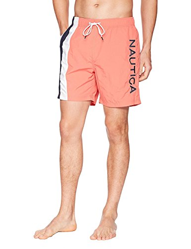 Nautica Herren Quick Dry Color Block T71007 Badehose, Koralle, L von Nautica