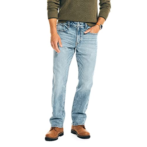 Nautica Herren Relaxed Fit Denim Jeans, Alborian Sea Wash, 33 W/30 L von Nautica