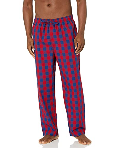Nautica Herren Schlafanzughose, weich, gewebt, 100% Baumwolle, elastischer Bund, Rot, Größe L von Nautica