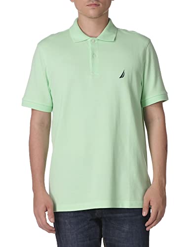 Nautica Herren Short Sleeve Solid Cotton Pique Polo Shirt Poloshirt, Eschengrün massiv, X-Groß von Nautica