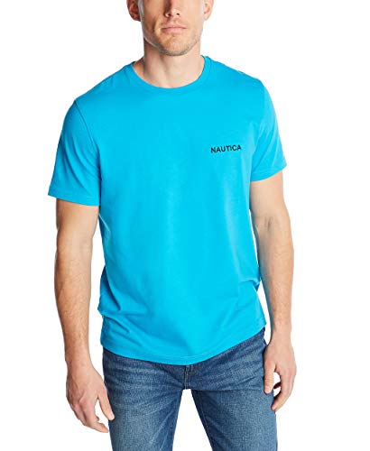 Nautica Herren Short Sleeve Solid Crew Neck T-Shirt Poloshirt, Hawaiian Ocean Ec/White Olive, XX-Large von Nautica