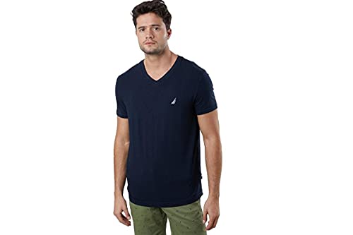 Nautica Herren Short Sleeve Solid Slim Fit V-Neck T-Shirt, Navy, XX-Large von Nautica