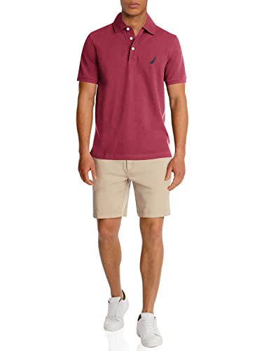 Nautica Herren Short Sleeve Solid Stretch Cotton Pique Polo Shirt Poloshirt, Barolo, Groß von Nautica