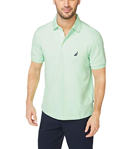 Nautica Herren Short Sleeve Solid Stretch Cotton Pique Polo Shirt Poloshirt, Eschengrün, X-Groß von Nautica