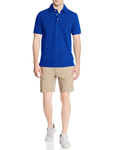 Nautica Herren Short Sleeve Solid Stretch Cotton Pique Polo Shirt Poloshirt, Helles Kobaltblau, X-Groß von Nautica