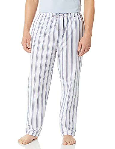 Nautica Herren Soft Woven 100% Cotton Elastic Waistband Sleep Pajama Pant Pyjamahose, Bright White, M EU von Nautica