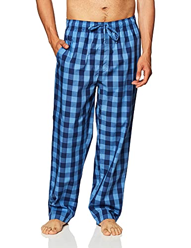 Nautica Herren Soft Woven 100% Cotton Elastic Waistband Sleep Pajama Pant Pyjamahose, Buffalo Blue, Large von Nautica