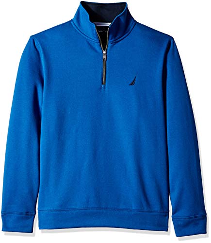 Nautica Herren Solid 1/4 Zip Fleece Sweatshirt, Blau-Monaco Blue, X-Large von Nautica