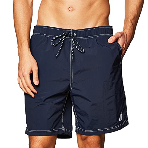 Nautica Herren Solid Quick Dry Classic Logo Swim-Trunk Schwimm-Slips, Blau (Navy), X-Large von Nautica