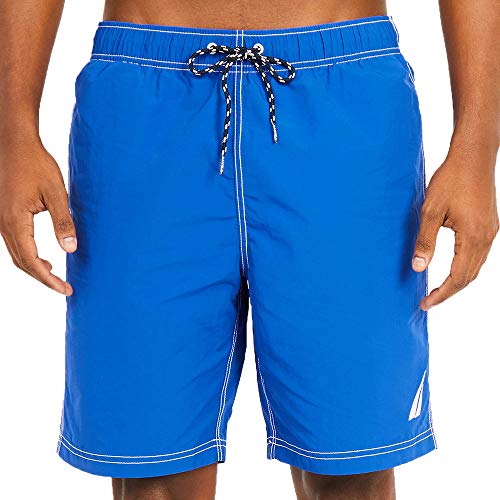 Nautica Herren Solide, Schnell Trocknende Badehose mit Klassischem Logo Schwimm-Slips, Helles Kobaltblau, XXL von Nautica